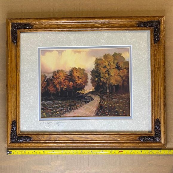 Wood Framed Robert L. Foster Art Print of A Country Road And Fall Color - Picture 7 of 11